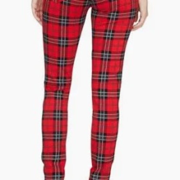 Sanctuary Red Plaid Grease Leggings.  NWOT Size Small - Picture 2 of 7